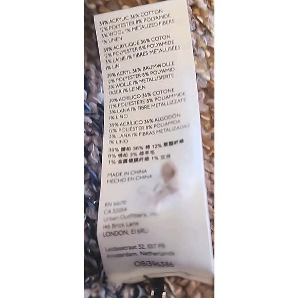 PILCRO Anthropologie Evil Eye Fringe Wool Linen Cardigan Sweater Size XS / S - Picture 15 of 15